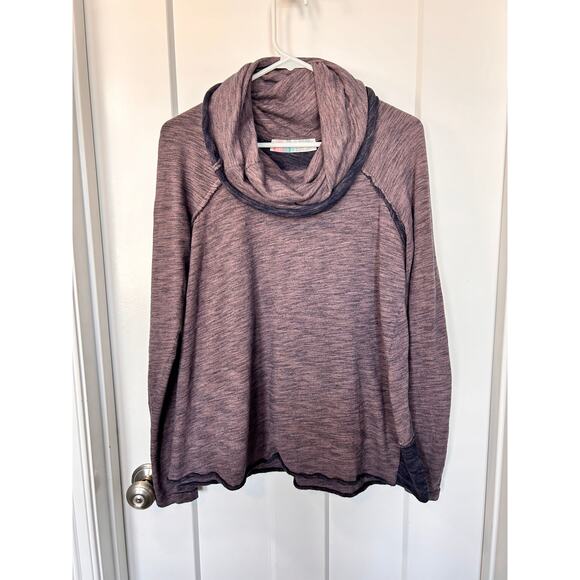 Free People FP Beach Cocoon Cowl Neck Pullover One Body Sweater Heather Purple - Picture 4 of 12